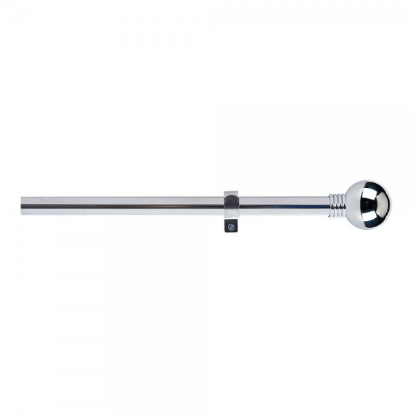Kit barra cortina anillo cromo extensible de 110 - 200 cm