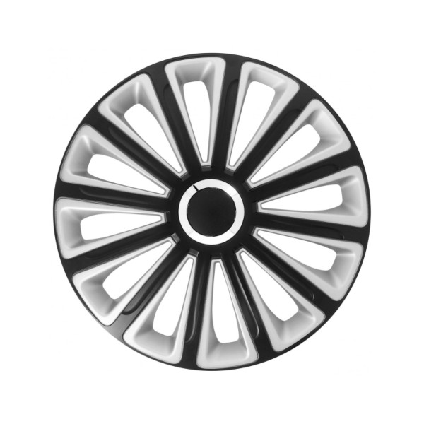 Juego de 4 Tapacubos de 16 Pulgadas Diseño Alaska Black Silver