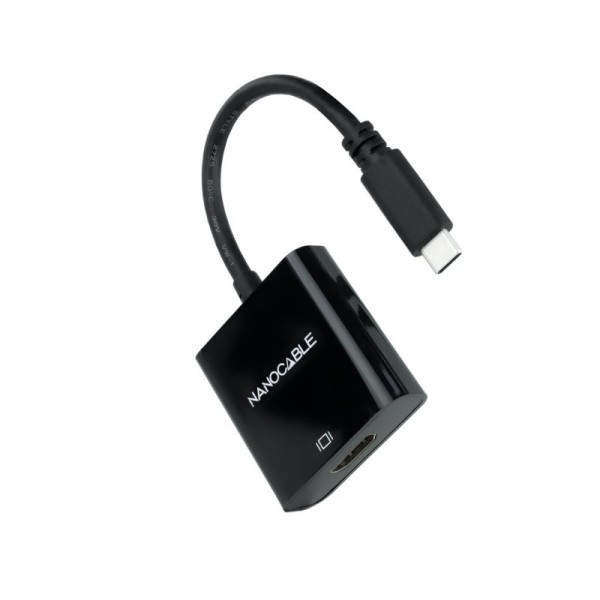 Nanocable conversor usb-c/m a hdmi/h negro 15cm