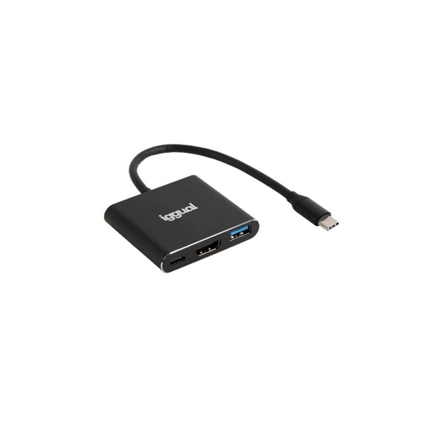 Iggual hub tipo c 3 en 1 hdmi usb3.0 pd100w