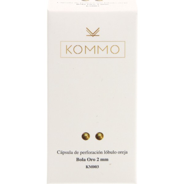 Kommo Pendiente Baño Oro 24k Bola 2 mm
