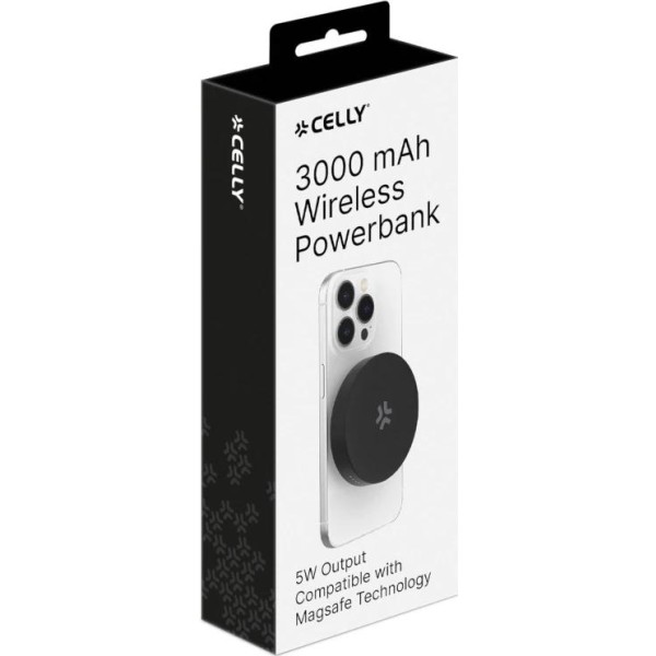 Celly powerbank magsafe 3000 mah negro