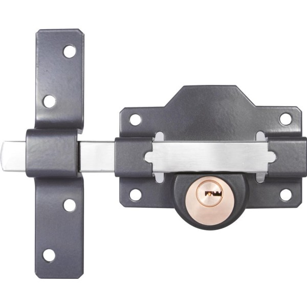 Cerrojo t/fac gris 26x50mm.doble seg.