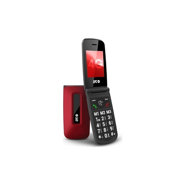Spc 2342r titan 4g movil senior 2.4" s.help rojo