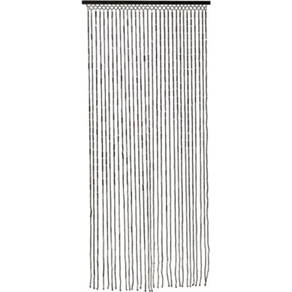 Cortina de bambú, color marrón oscuro, para puerta, 90 x 200 cm